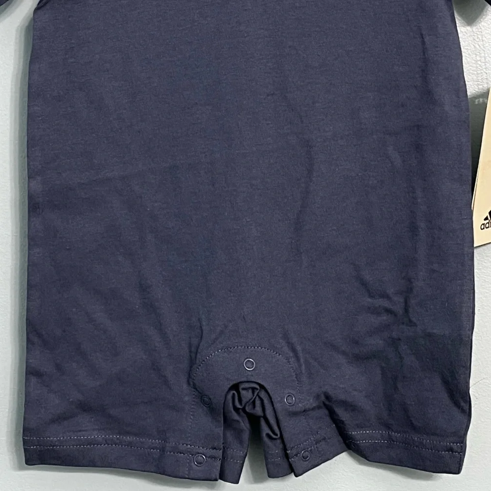 Boys 12 month Adidas Blue Polo Short Sleeve Jumpsuit Romper - Picture 7 of 11